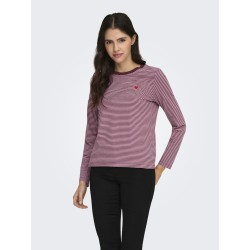 JDY Pisa L/S Print Bluse - Windsor Wine