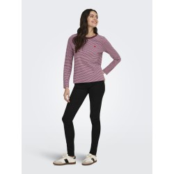 JDY Pisa L/S Print Bluse - Windsor Wine