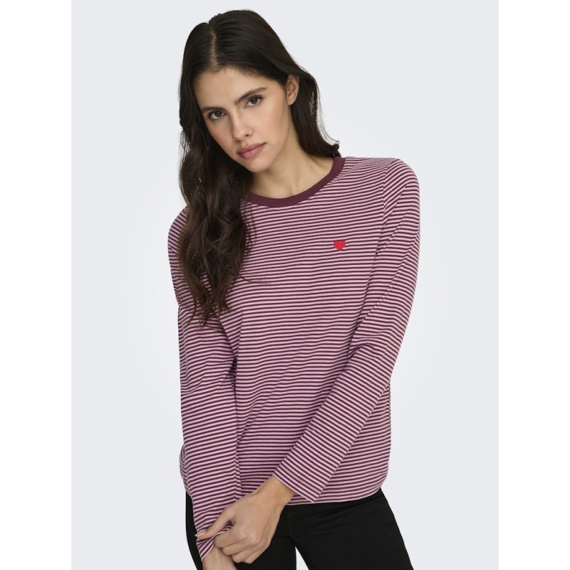 JDY Pisa L/S Print Bluse - Windsor Wine