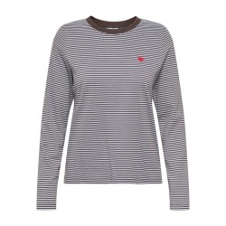 JDY Pisa L/S Print Bluse - Coffee Bean / Kentucky Blue