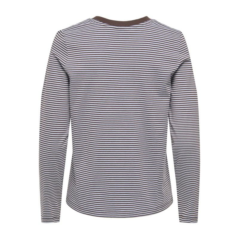 JDY Pisa L/S Print Bluse - Coffee Bean / Kentucky Blue