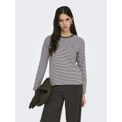 JDY Pisa L/S Print Bluse - Coffee Bean / Kentucky Blue