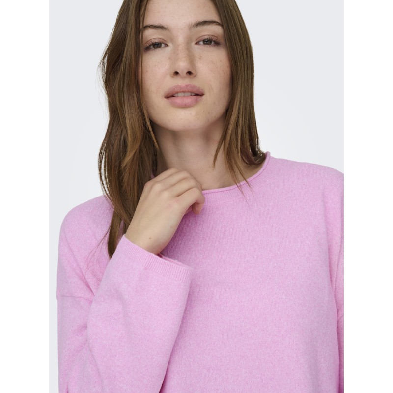 ONLY Loyal Amalio L/S Strik Pullover - Super Pink