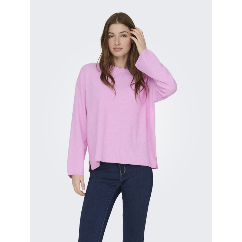 ONLY Loyal Amalio L/S Strik Pullover - Super Pink