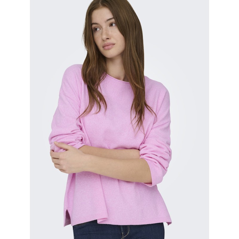 ONLY Loyal Amalio L/S Strik Pullover - Super Pink