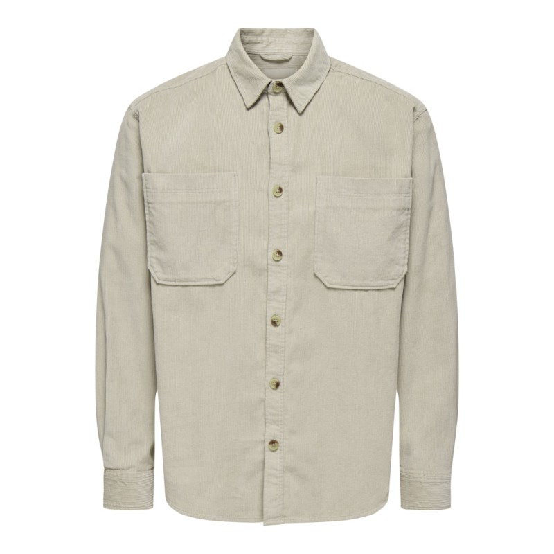 ONLY & SONS Fløjl Overshirt - Silver Linning