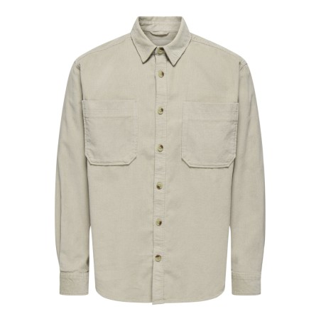 ONLY & SONS Fløjl Overshirt - Silver Linning