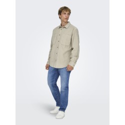 ONLY & SONS Fløjl Overshirt - Silver Linning