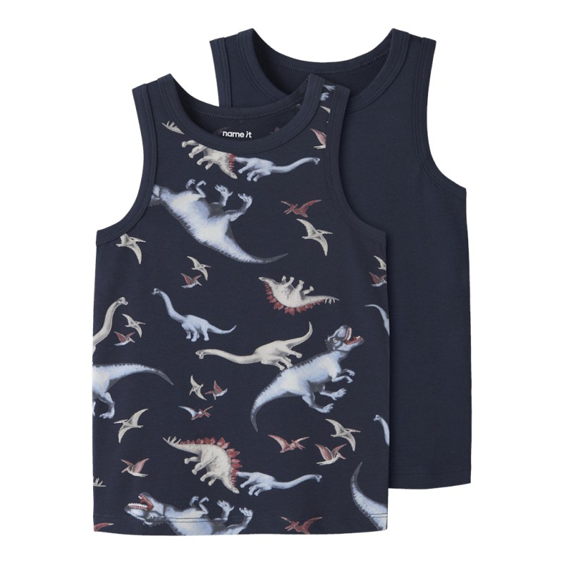 NAME IT Mini Dino Tanktop 2-pak - Navy Blazer