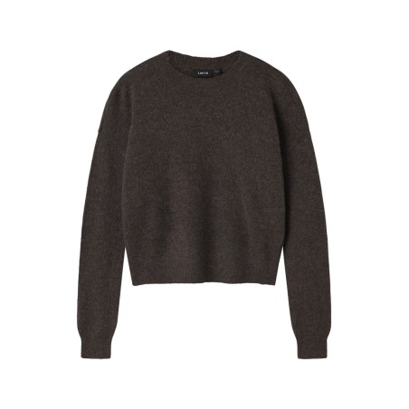 LMTD Lodet L/S Kort Strik - Chocolate brown