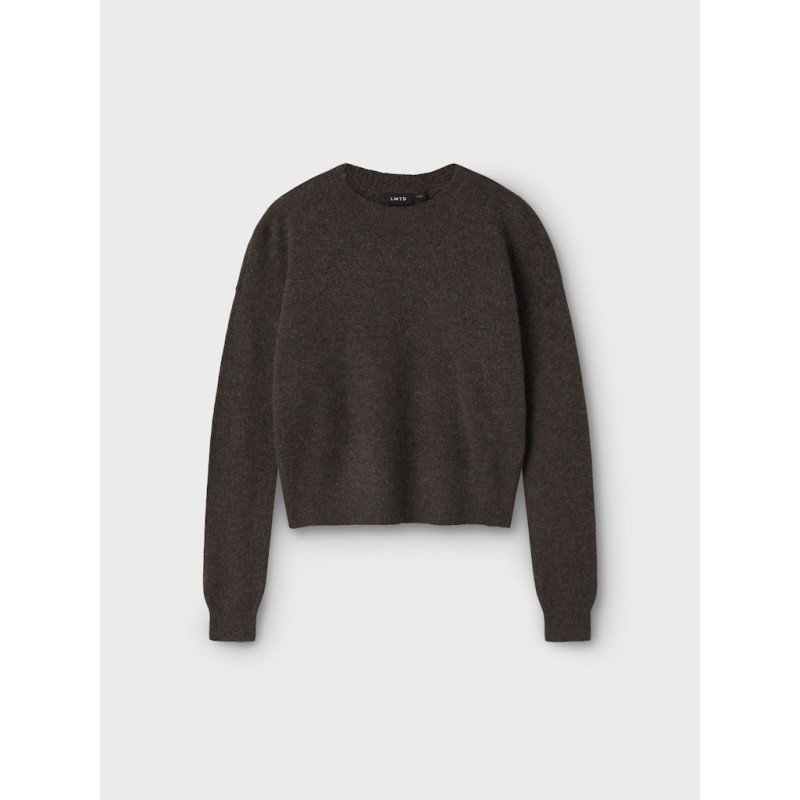 LMTD Lodet L/S Kort Strik - Chocolate brown