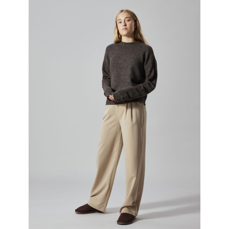 LMTD Lodet L/S Kort Strik - Chocolate brown