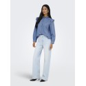 ONLY Piper Frill Denim Skjorte - Medium Blue Denim