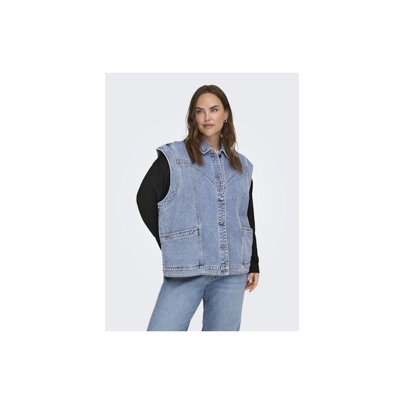 CARMAKOMA Kennedy Denim Vest - Medium Blue Denim