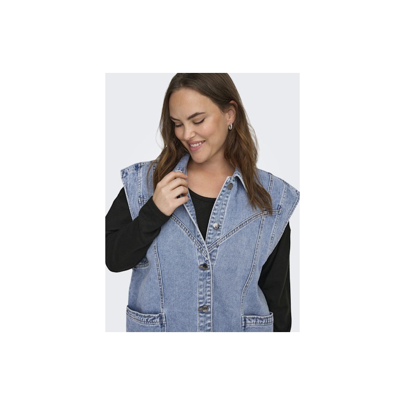 CARMAKOMA Kennedy Denim Vest - Medium Blue Denim