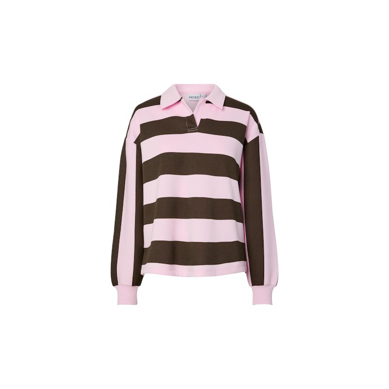 PIECES Filucca L/S Polo Shirt - Pink Tulle