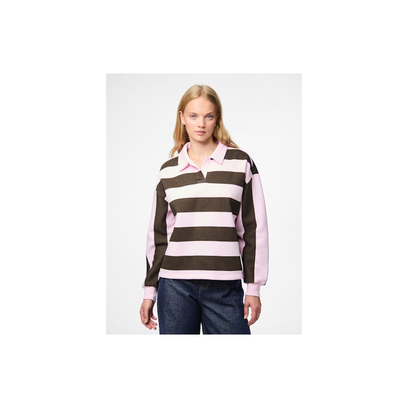 PIECES Filucca L/S Polo Shirt - Pink Tulle
