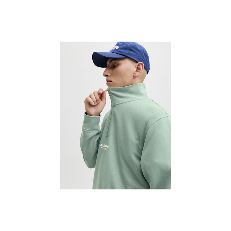 JACK & JONES SOHO Sweat Quarter Zip - Mineral Blue