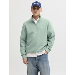 JACK & JONES SOHO Sweat Quarter Zip - Mineral Blue