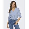 JDY Divya 3/4 Top - Cerulean