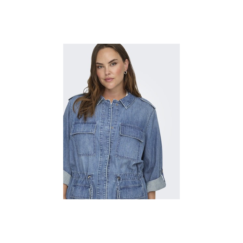 CARMAKOMA Kenya L/S Denim Jakke - Medium Blue Denim