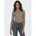 ONLY Val L/S O-Neck Top - Walnut