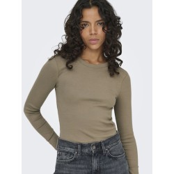 ONLY Val L/S O-Neck Top - Walnut