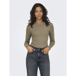 ONLY Val L/S O-Neck Top - Walnut