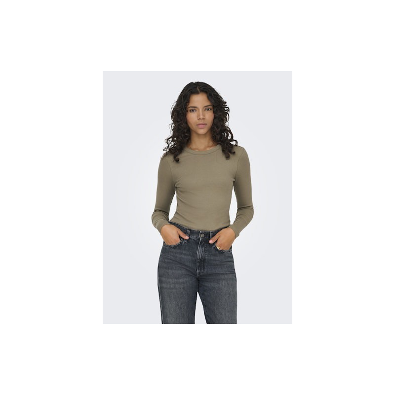ONLY Val L/S O-Neck Top - Walnut