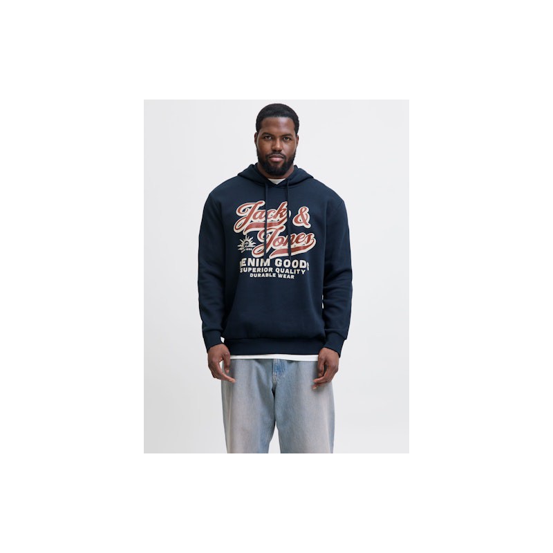 Jack & Jones PLUS Logo sweat hoodie COL 25/26 - Sky Captain