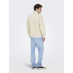 ONLY & SONS Chuck Fleece Jakke - Silver Lining