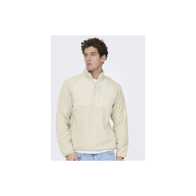 ONLY & SONS Chuck Fleece Jakke - Silver Lining