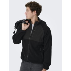 ONLY & SONS Chuck Fleece Jakke - Sort