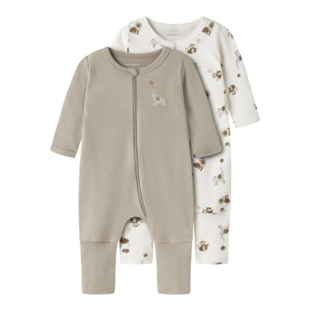NAME IT Baby/Mini Animal Natdragt 2-pak - Jet Stream