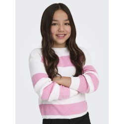 KIDS ONLY Franca Kort Strik Sweater - Cloud Dancer/Romance Rose
