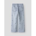 NAME IT Kids Rose Brede Broderi Jeans - Light Blue Denim