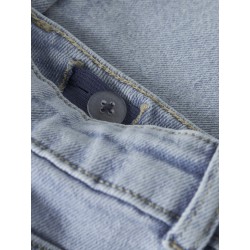 NAME IT Kids Rose Brede Broderi Jeans - Light Blue Denim