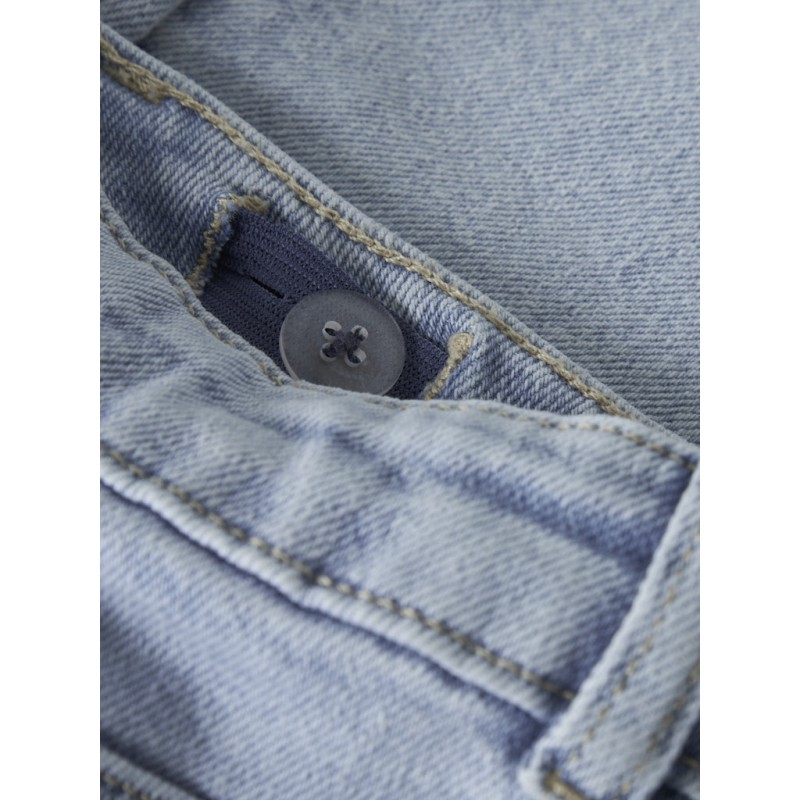 NAME IT Kids Rose Brede Broderi Jeans - Light Blue Denim