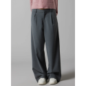 LMTD Luis Pleat Brede Bukser - Grey Melange