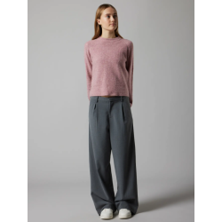 LMTD Luis Pleat Brede Bukser - Grey Melange