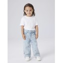 NAME IT Mini Rose Brede Broderi Jeans - Light Blue Bleached