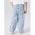 NAME IT MINI pige - Rose wide jeans - Light Blue Bleached