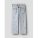 NAME IT MINI pige - Rose wide jeans - Light Blue Bleached