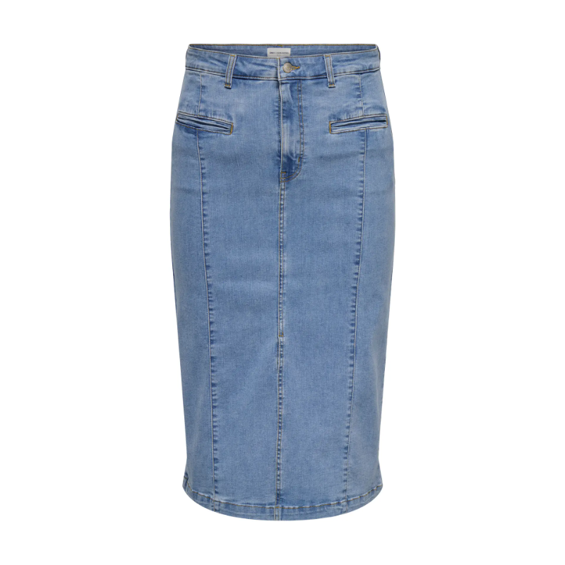 ONLY CARMAKOMA Enya Midi Denim Nederdel - Medium Blue Denim