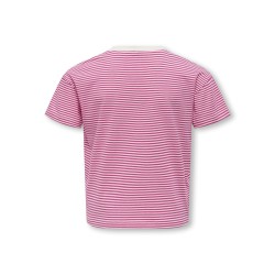 KIDS ONLY Pisa Maiken Crop S/S T-shirt - Cloud Dancer/Magenta