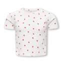 KIDS ONLY Bella Kort S/S T-shirt - Cloud Dancer/Strawberries