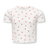 KIDS ONLY Bella Kort S/S T-shirt - Cloud Dancer/Strawberries