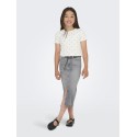KIDS ONLY Bella Kort S/S T-shirt - Cloud Dancer/Black Hearts