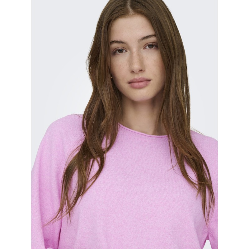 ONLY Loyal 2/4 Strik Pullover - Super Pink