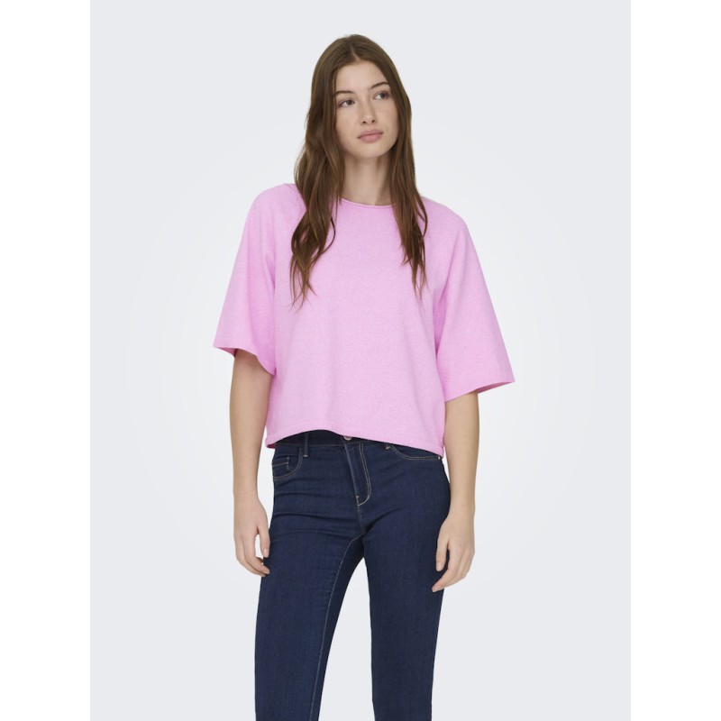 ONLY Loyal 2/4 Strik Pullover - Super Pink